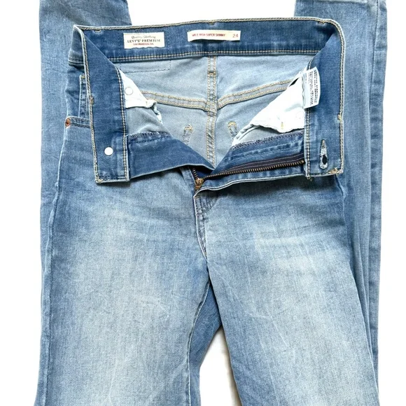 Levi’s Mile High Super Skinny Jeans Size 24 - Picture 4 of 7